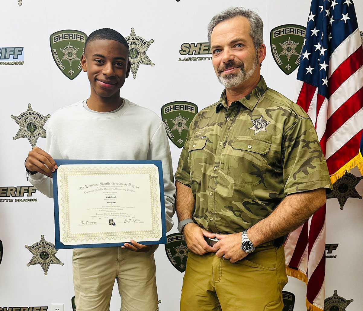 Sheriff Garber and a student